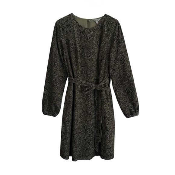 NWT Boden Harriet Cord Dress Spruce Green Black Vine Print US 14R Cottagecore - Picture 2 of 10